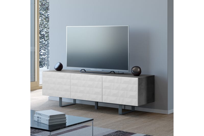 Lerhaga TV-Bänk 45 cm - Betong|Vit - Möbler - Tv-möbler & mediamöbler - TV-bänk & mediabänk