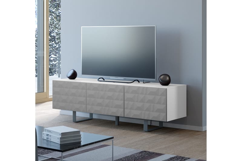 Lerhaga TV-Bänk 45 cm - Vit|Grå - Möbler - Tv-möbler & mediamöbler - TV-bänk & mediabänk