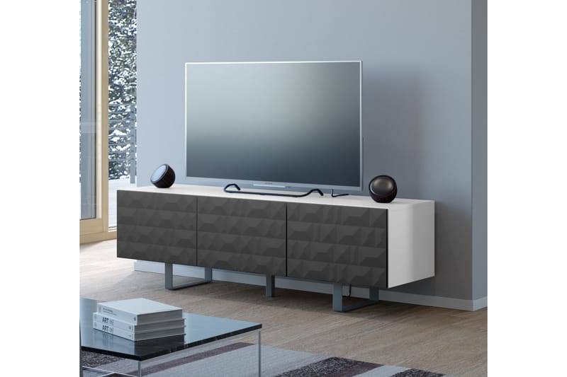 Lerhaga TV-Bänk 45 cm - Vit|Svart - Möbler - Tv möbel & mediamöbel - TV bänk & mediabänk