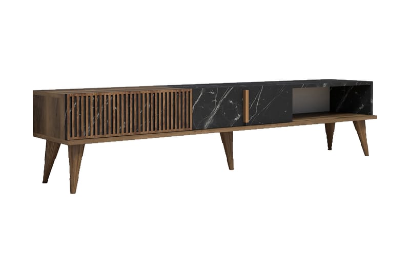Lissione Tv-bänk 180 cm - Mörkbrun/Svart - Möbler - Tv-möbler & mediamöbler - TV-bänk & mediabänk