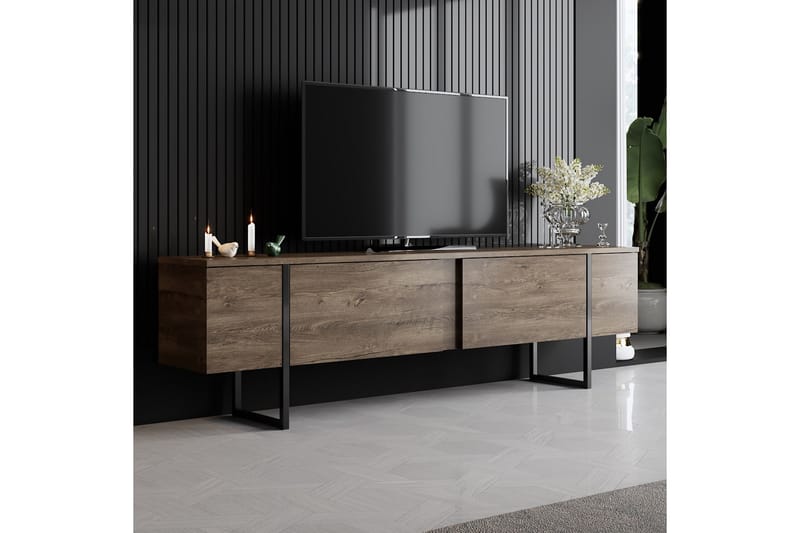 Luxe Tv-bänk 180x50 cm Brun/Svart - Hanah Home - Möbler - Tv möbel & mediamöbel - TV bänk & mediabänk