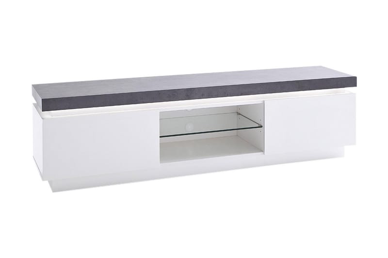 Miramar TV-bänk 175 cm med LED - Vit/Betong - Möbler - Tv möbel & mediamöbel - TV bänk & mediabänk