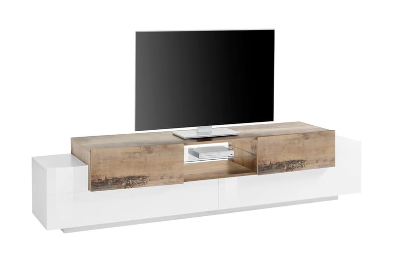 Newcoro Tv-bänk 220 cm - Vit/Antracit - Möbler - Tv möbel & mediamöbel - TV bänk & mediabänk