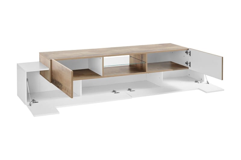 Newcoro Tv-bänk 220 cm - Vit/Antracit - Möbler - Tv möbel & mediamöbel - TV bänk & mediabänk