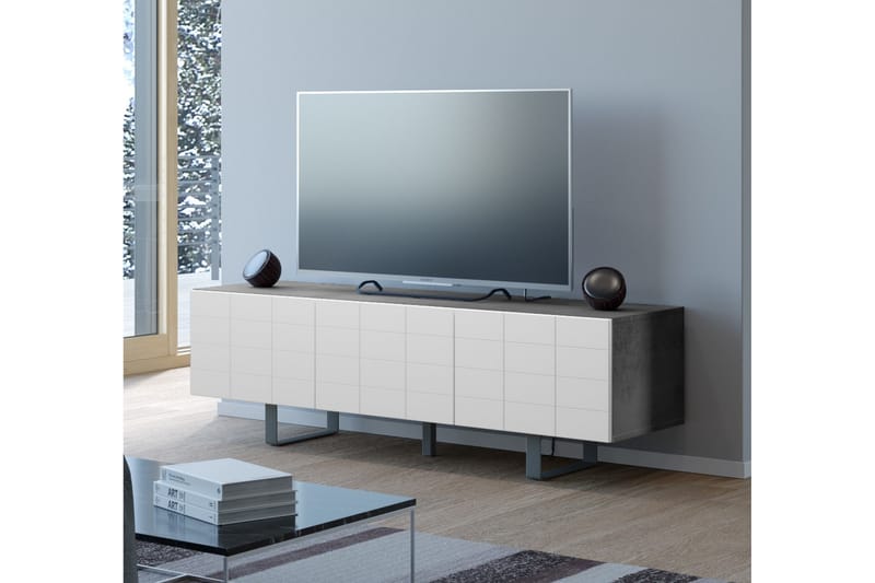 Niemis TV-Bänk 45 cm - Betong|Vit - Möbler - Tv-möbler & mediamöbler - TV-bänk & mediabänk