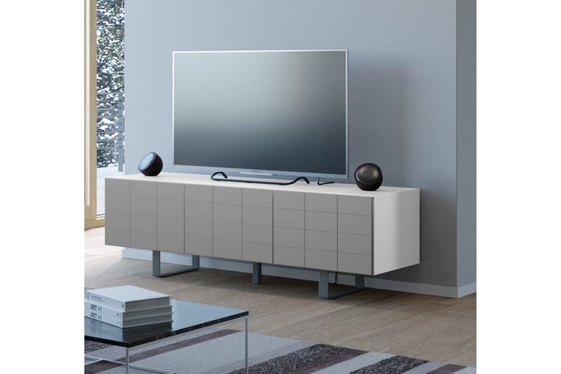 Niemis TV-Bänk 45 cm - Vit|Grå - Möbler - Tv-möbler & mediamöbler - TV-bänk & mediabänk
