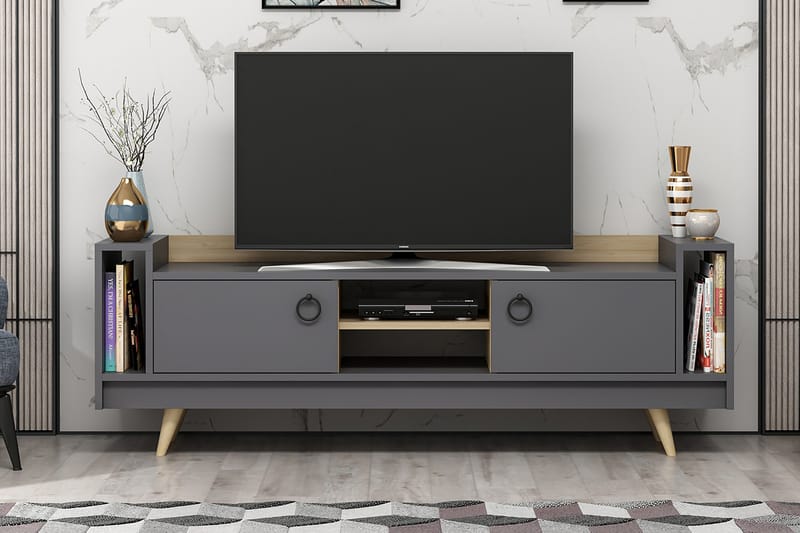 Opelika Tv-bänk 160 cm - Natur/Antracit - Möbler - Tv möbel & mediamöbel - TV bänk & mediabänk