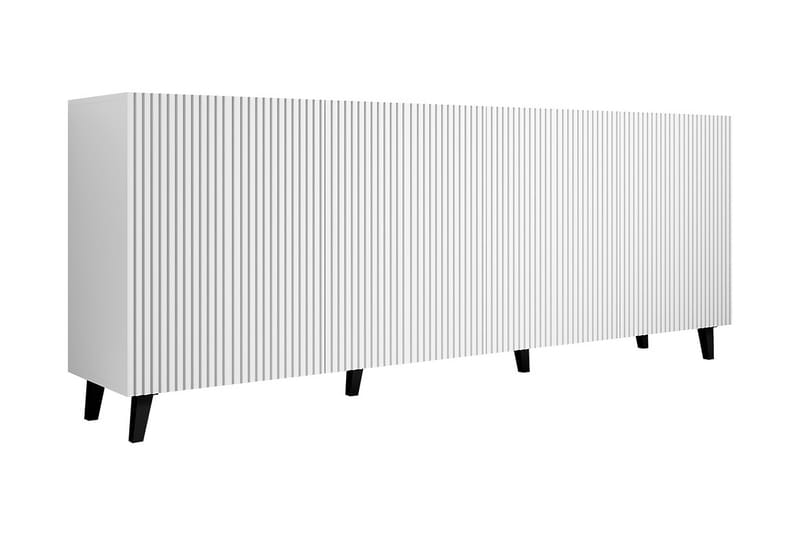 Pafos Tv-bänk 40x82x200 cm - Vit/Svart - Förvaring - Skåp - Förvaringsskåp