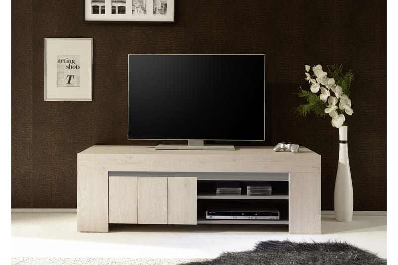 Palmira TV-bänk 140 cm Liten - Vit/Ek - Möbler - Tv möbel & mediamöbel - TV bänk & mediabänk