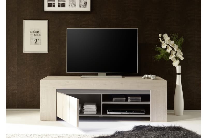 Palmira TV-bänk 140 cm Liten - Vit/Ek - Möbler - Tv möbel & mediamöbel - TV bänk & mediabänk