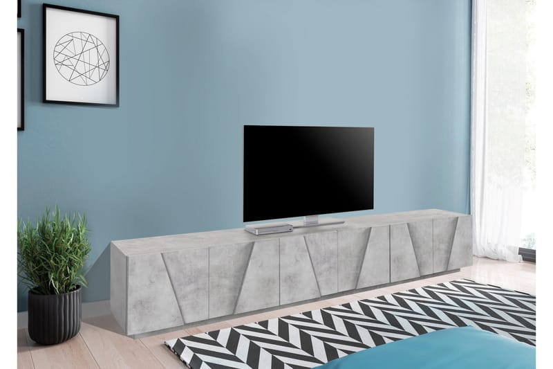 Pingera Tv-bänk 244 cm 6 Dörrar - Betonggrå - Möbler - Tv möbel & mediamöbel - TV bänk & mediabänk