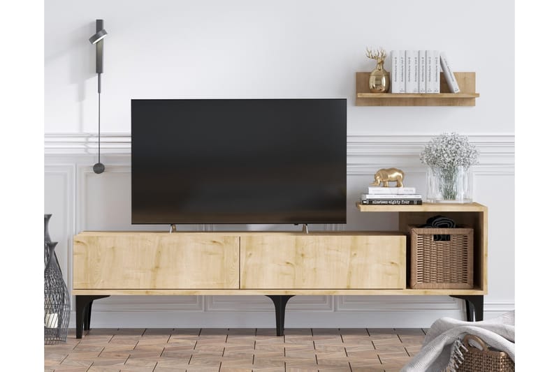 Plasanta Tv-bänk 180 cm - Natur/Vit - Möbler - Tv möbel & mediamöbel - TV bänk & mediabänk