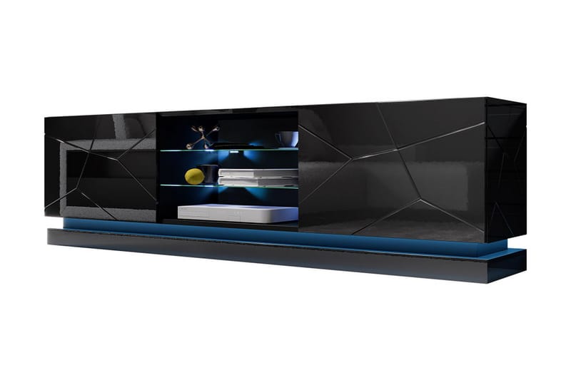 Qiu Tv-bänk 200 cm - Svart - Möbler - Tv-möbler & mediamöbler - TV-möbelset