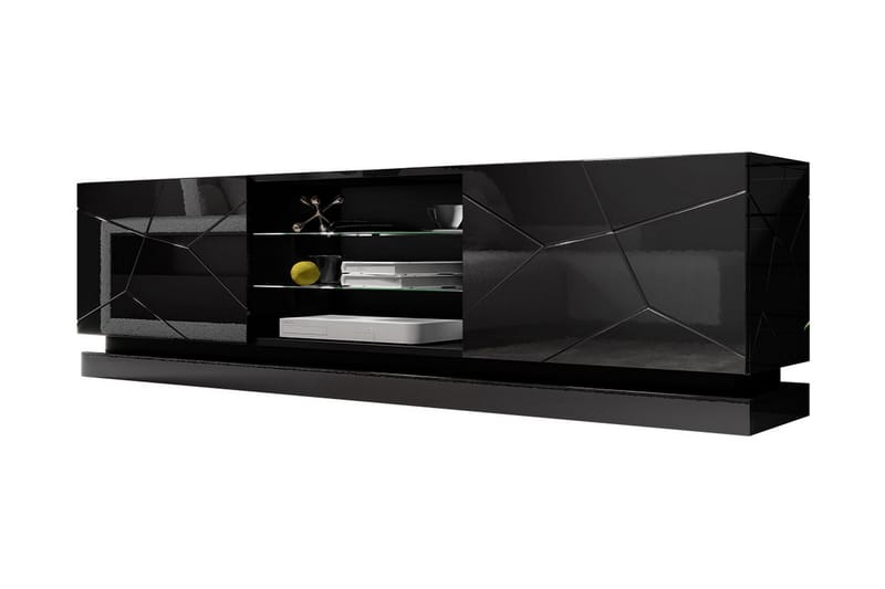 Qiu Tv-bänk 200 cm - Svart - Möbler - Tv möbel & mediamöbel - TV bänk & mediabänk