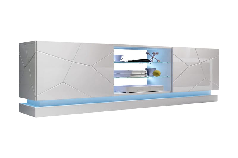 Qiu Tv-bänk 200 cm - Vit Högglans - Möbler - Möbelset - Möbelset för vardagsrum