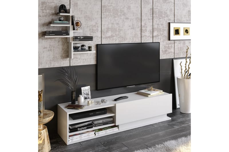 Rinorea Tv-bänk 150x36 cm - Vit - Möbler - Tv möbel & mediamöbel - TV bänk & mediabänk