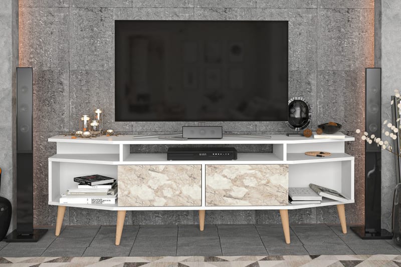 Rinorea Tv-bänk 180x58,6 cm - Vit - Möbler - Tv möbel & mediamöbel - TV bänk & mediabänk
