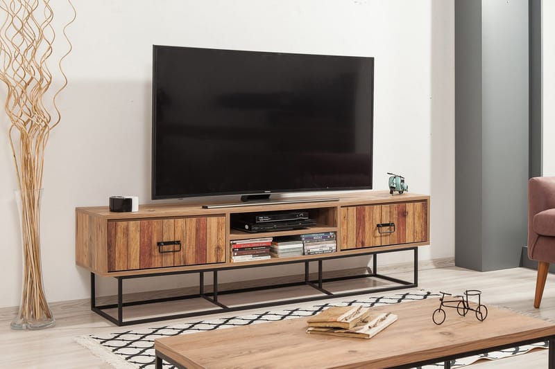 Sapphira Tv-bänk 180 cm Panel - Trä/Svart - Möbler - Tv möbel & mediamöbel - TV bänk & mediabänk