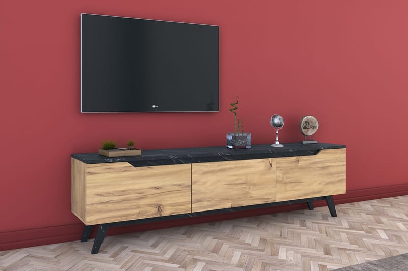 Shikai Tv-bänk 180 cm - Svart/Vit/Natur - Möbler - Tv-möbler & mediamöbler - TV-bänk & mediabänk