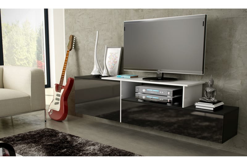 Sigra 3 Tv-bänk 180x40x52 cm - Svart/Vit - Möbler - Tv möbel & mediamöbel - TV bänk & mediabänk