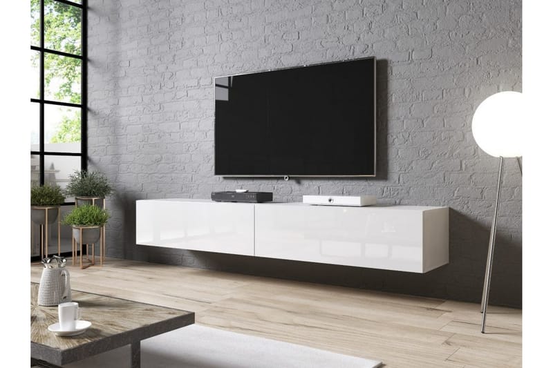 Slidell Tv-bänk 200x40x30 cm - Vit Högglans - Möbler - Tv möbel & mediamöbel - TV bänk & mediabänk