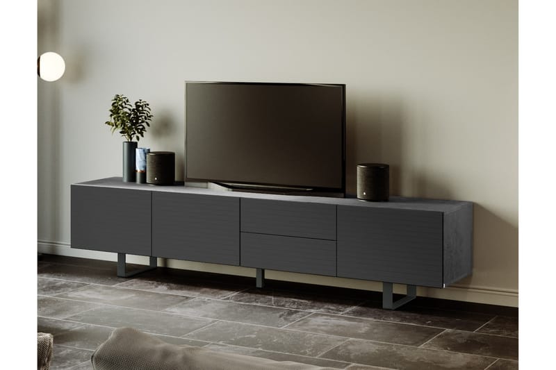 Tallmo TV-Bänk 220 cm - Betong|Svart - Förvaring - Förvaringsmöbler - Förvaringskista