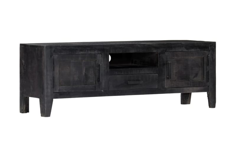 TV-bänk 118x30x40 cm svart massivt mangoträ - Svart - Möbler - Tv möbel & mediamöbel - TV bänk & mediabänk