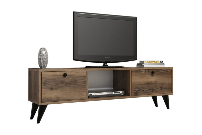 Tv-bänk 138 cm - Valnöt/Svart - Möbler - Tv-möbler & mediamöbler - TV-bänk & mediabänk