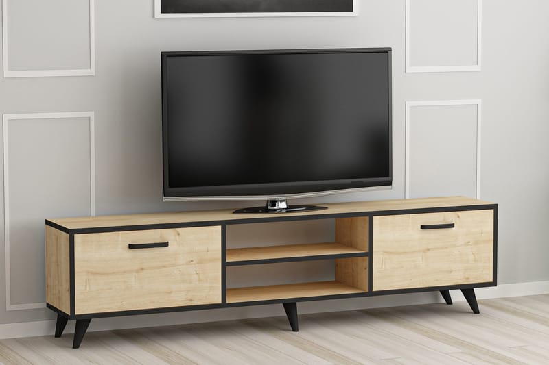 Tv-bänk 180 cm 5 Ben - Natur/Antracit - Möbler - Tv möbel & mediamöbel - TV bänk & mediabänk
