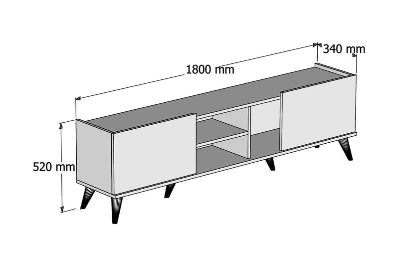 Tv-bänk 180 cm - Vit - Möbler - Tv-möbler & mediamöbler - TV-bänk & mediabänk