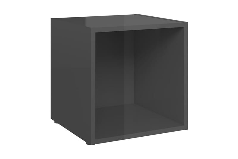 TV-bänk 4 st grå högglans 37x35x37 cm spånskiva - Grå - Möbler - Tv möbel & mediamöbel - TV bänk & mediabänk