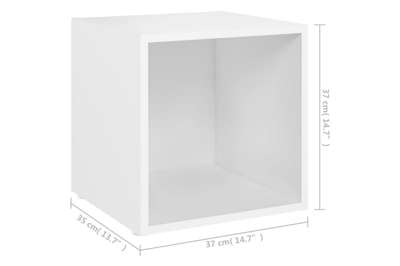 TV-bänk 4 st vit 37x35x37 cm spånskiva - Vit - Möbler - Tv möbel & mediamöbel - TV bänk & mediabänk