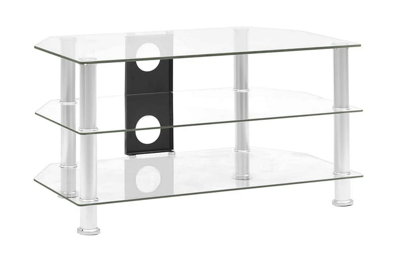 TV-bänk genomskinlig 75x40x40 cm härdat glas - Transparent - Möbler - Tv möbel & mediamöbel - TV bänk & mediabänk