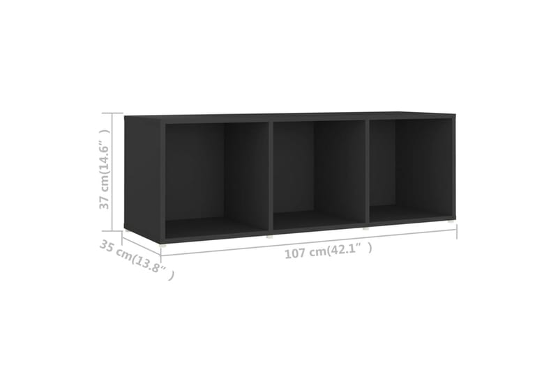 TV-bänk grå 107x35x37 cm spånskiva - Grå - Möbler - Tv-möbler & mediamöbler - TV-bänk & mediabänk