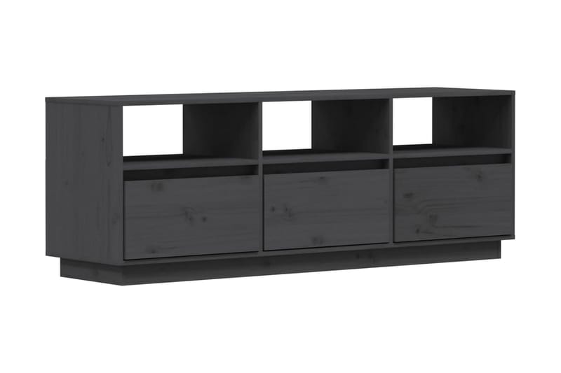 TV-bänk grå 140x37x50 cm massiv furu - Grå - Möbler - Tv möbel & mediamöbel - TV bänk & mediabänk
