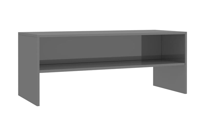 TV-bänk grå högglans 100x40x40 cm spånskiva - Grå - Möbler - Tv-möbler & mediamöbler - TV-bänk & mediabänk