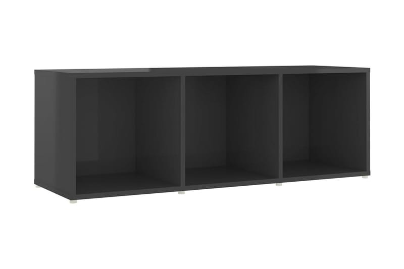 TV-bänk grå högglans 107x35x37 cm spånskiva - Grå - Möbler - Tv-möbler & mediamöbler - TV-bänk & mediabänk