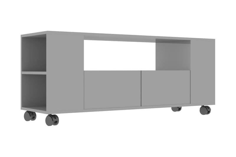 TV-bänk grå högglans 120x35x43 cm spånskiva - Grå - Möbler - Tv möbel & mediamöbel - TV bänk & mediabänk