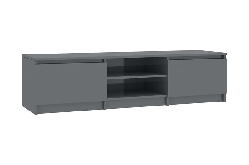 TV-bänk grå högglans 140x40x35,5 cm spånskiva - Grå - Möbler - Tv-möbler & mediamöbler - TV-bänk & mediabänk