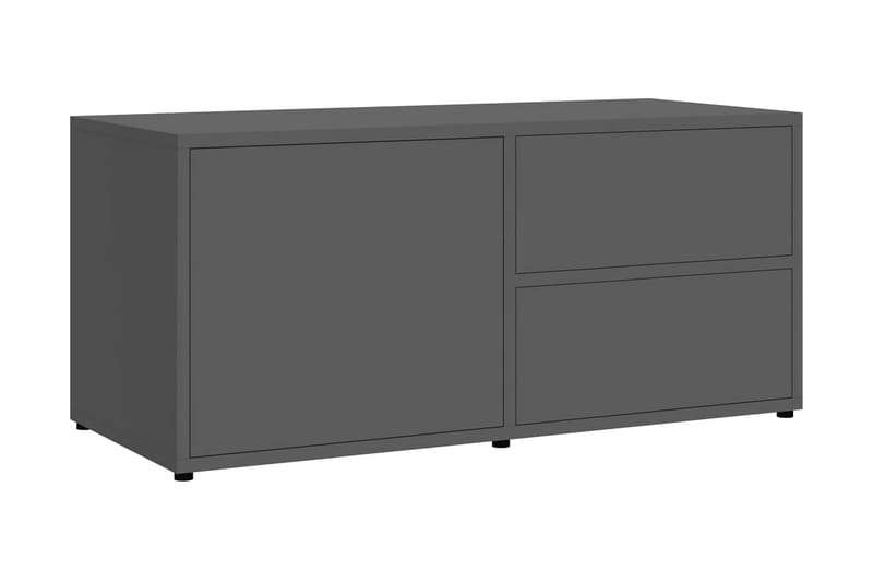TV-bänk grå högglans 80x34x36 cm spånskiva - Grå - Möbler - Tv möbel & mediamöbel - TV bänk & mediabänk