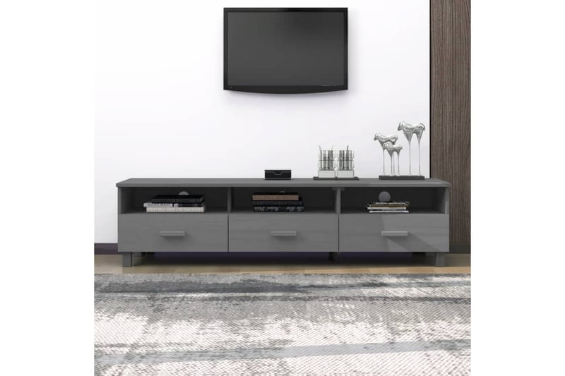 TV-bänk mörkgrå 158x40x40 cm massiv furu - Grå - Möbler - Tv möbel & mediamöbel - TV bänk & mediabänk