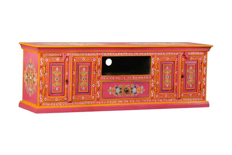TV-bänk massivt mangoträ rosa handmålad - Flerfärgad - Möbler - Bord & matgrupper - Soffbord