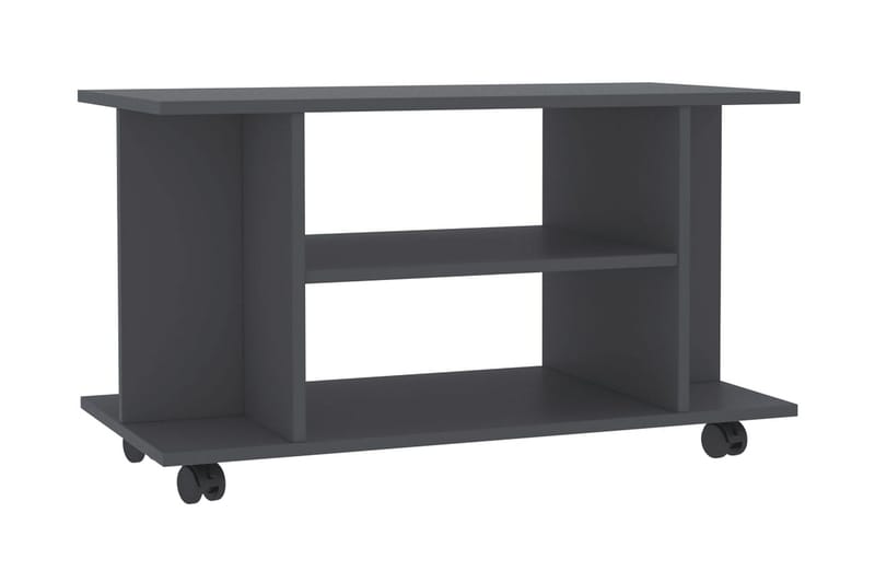 TV-bänk med hjul grå 80x40x40 cm spånskiva - Grå - Möbler - Tv-möbler & mediamöbler - TV-bänk & mediabänk