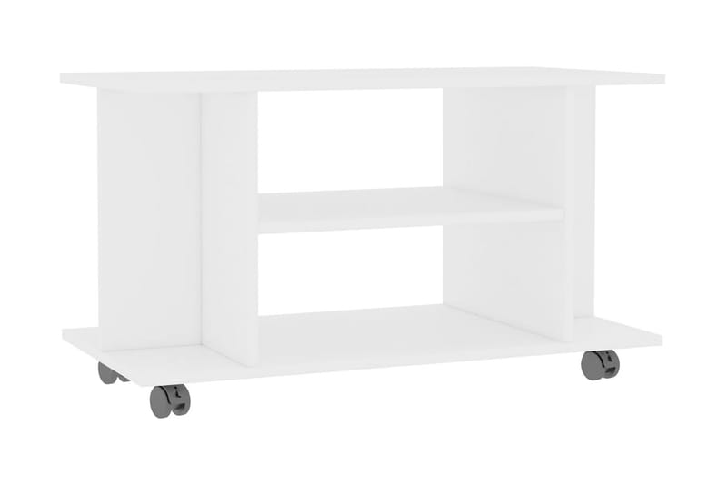 TV-bänk med hjul vit 80x40x40 cm spånskiva - Vit - Möbler - Tv-möbler & mediamöbler - TV-bänk & mediabänk
