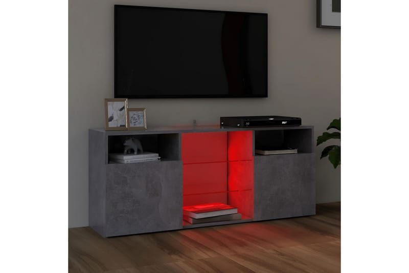 TV-bänk med LED-belysning betonggrå 120x30x50 cm - Grå - Möbler - Tv-möbler & mediamöbler - TV-bänk & mediabänk