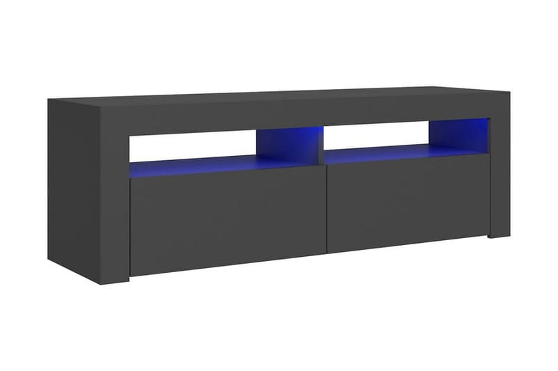TV-bänk med LED-belysning grå 120x35x40 cm - Grå - Möbler - Tv möbel & mediamöbel - TV bänk & mediabänk