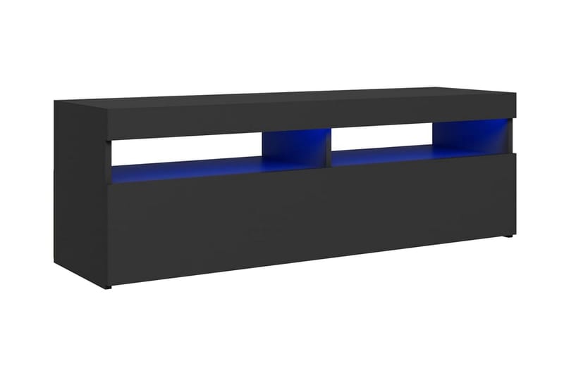 TV-bänk med LED-belysning grå 120x35x40 cm - Grå - Möbler - Bord & matgrupper - Soffbord