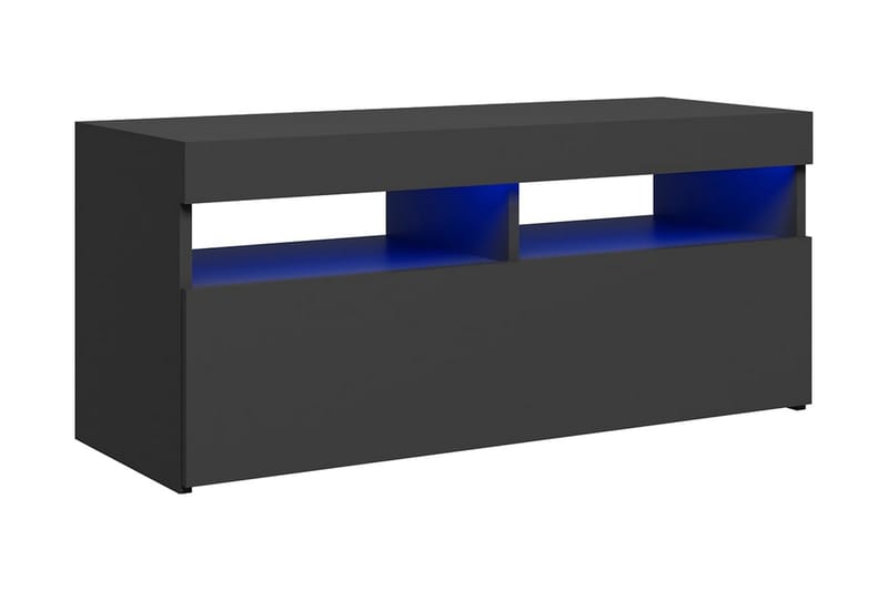 TV-bänk med LED-belysning grå 90x35x40 cm - Grå - Möbler - Tv möbel & mediamöbel - TV bänk & mediabänk