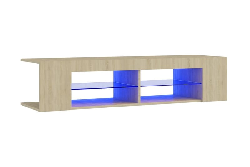TV-bänk med LED-belysning sonoma-ek 135x39x30 cm - Brun - Möbler - Tv möbel & mediamöbel - TV bänk & mediabänk