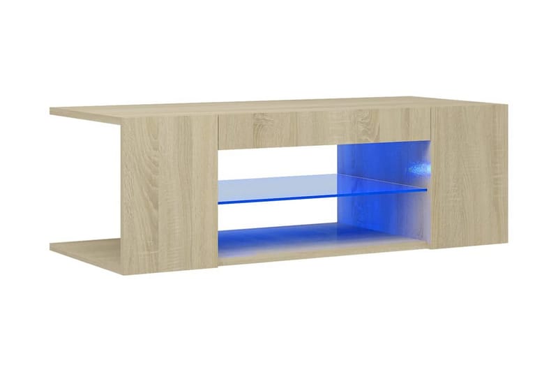 TV-bänk med LED-belysning sonoma-ek 90x39x30 cm - Brun - Möbler - Tv möbel & mediamöbel - TV bänk & mediabänk